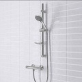 Contemporary Shower Riser Set with Bar Valve Chrome
