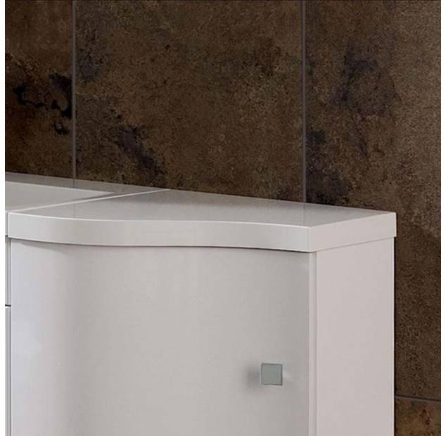 Oslo Curved Single top Plain LH White