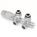 Delta Twin Angled TRV Chrome Thermostatic Radiator Valve Set