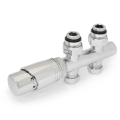Delta Twin Straight TRV Chrome Thermostatic Radiator Valve Set