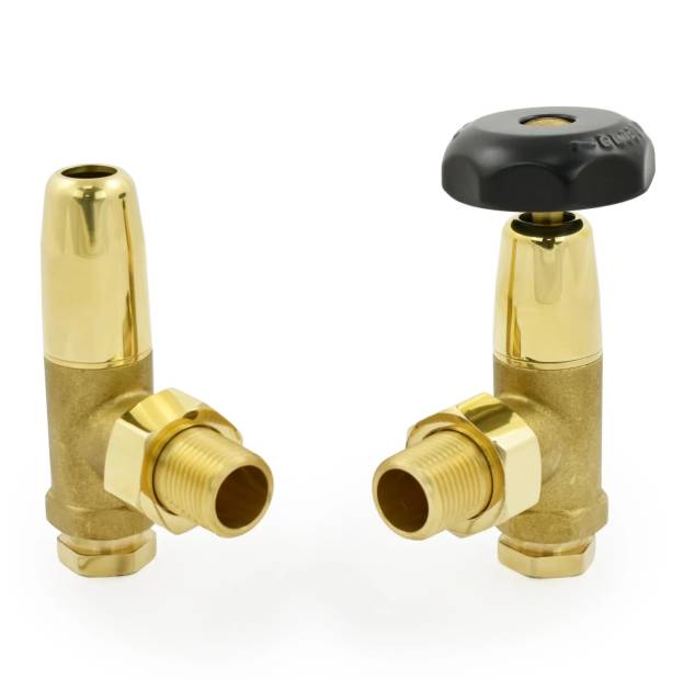 Black And Brass Old School Radiator Valves
